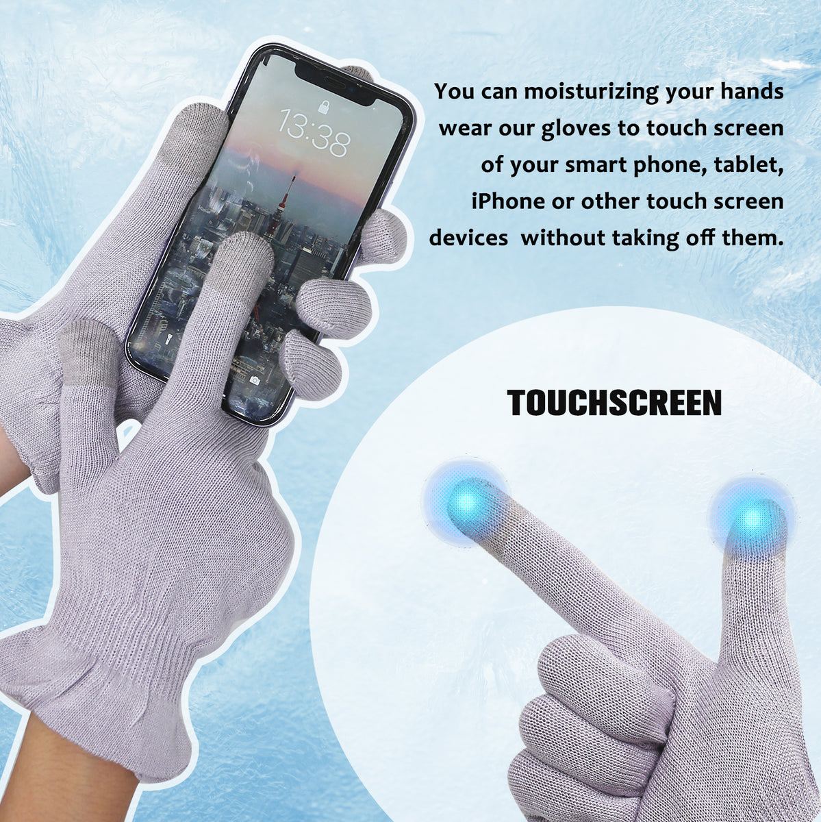 MIG4U Moisturizing Beauty Gloves Touchscreen Cotton Glove for SPA, Ecz