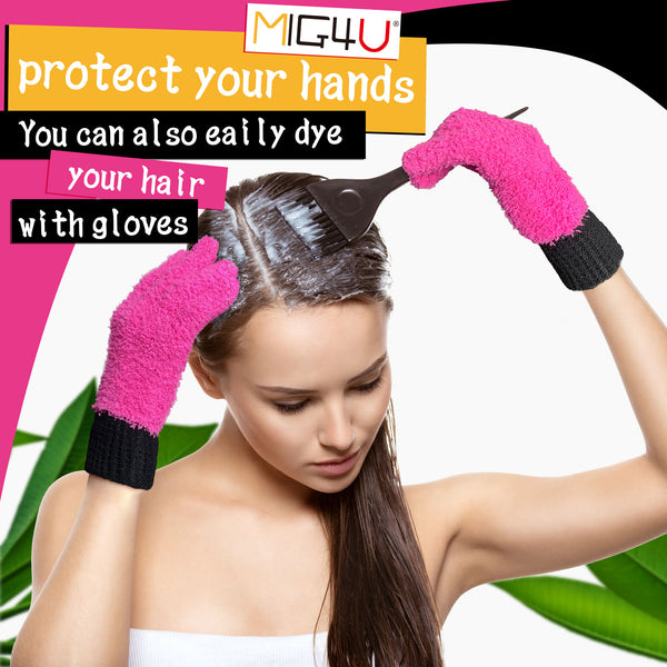 MIG4U Hair Dye Gloves, Resuable Bleaching Microfiber Gloves for Salon