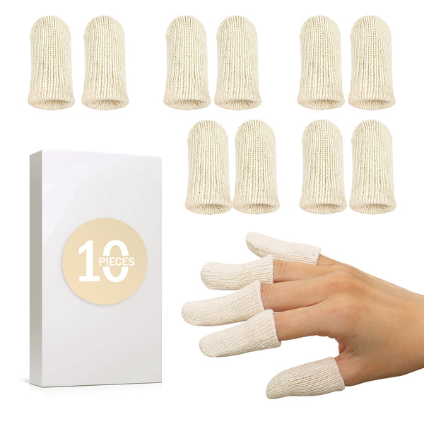 Cotton Finger Cots, Reusable Finger Protectors for Cuts Wounds, Arthritis, Eczema, Bruises, Calluses, Cracking Thumbs Healing