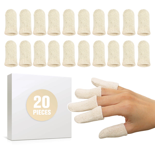 Cotton Finger Cots, Reusable Finger Protectors for Cuts Wounds, Arthritis, Eczema, Bruises, Calluses, Cracking Thumbs Healing