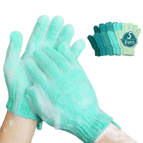 MIG4U Shower Exfoliating Scrub Gloves Medium to Heavy Bathing Gloves Body Wash Dead Skin Removal Deep Cleansing mitts for Women and Men