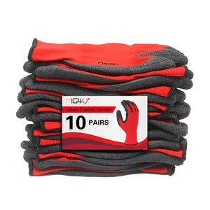 MIG4U Latex Coated Gloves Red