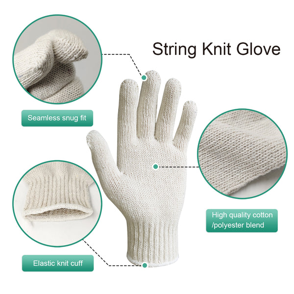 MIG4U String Knit Cotton Safety Work Gloves