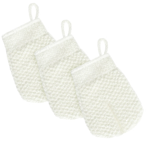 3 PCS Exfoliating Facial Scrubber Mittens for Dead Cells, Blackhead, etc