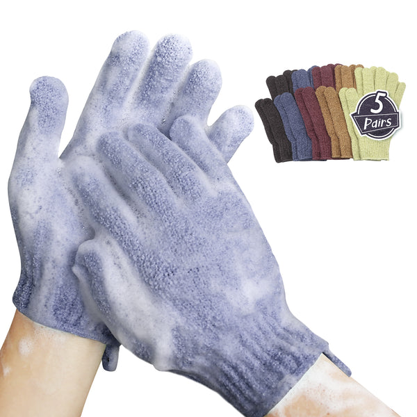 MIG4U Shower Exfoliating Scrub Gloves Medium to Heavy Bathing Gloves Body Wash Dead Skin Removal Deep Cleansing mitts for Women and Men