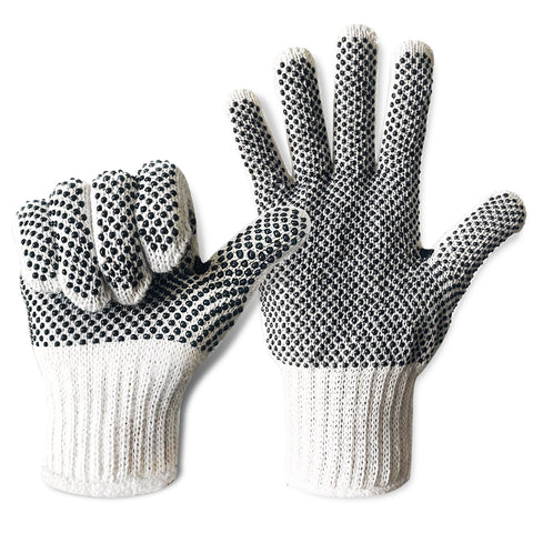 MIG4U 12 Pairs Cotton Work Gloves with Double-side PVC Dots