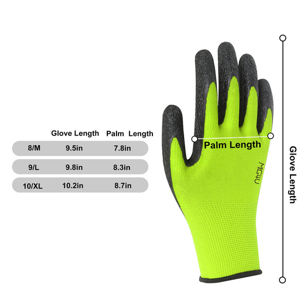 MIG4U Latex Coated Gloves HI-VIS Green