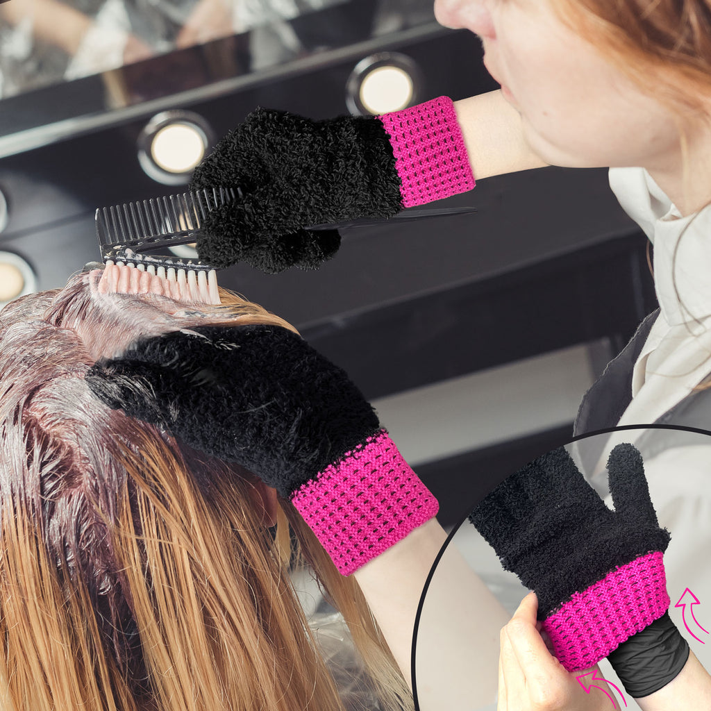 Bleach Blender Microfiber Gloves – Hair Dye Gloves, Pink Gloves