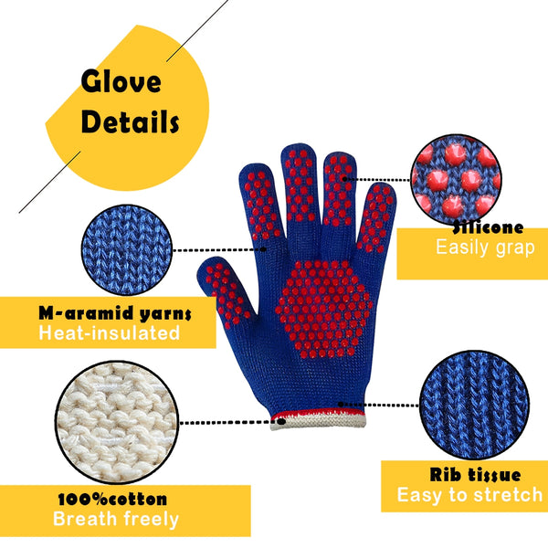 MIG4U BBQ Gloves,Heat Resistant Grilling Gloves