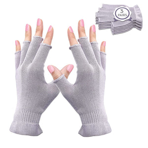 Gray Half Finger Gloves Fingerless Gloves Womens Finger 