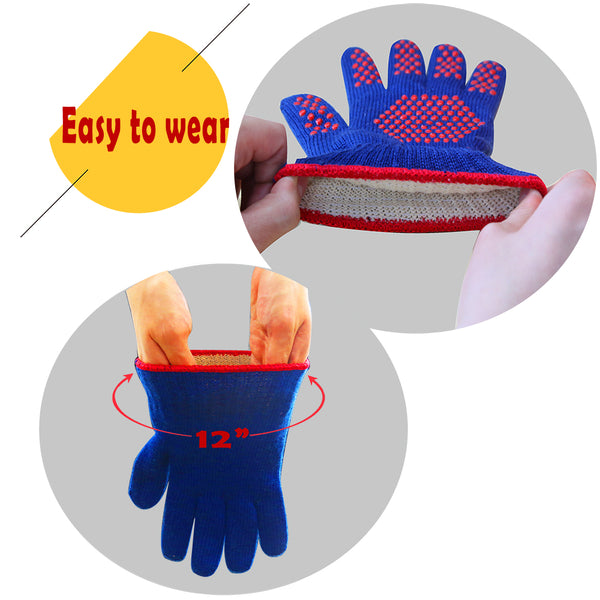 MIG4U BBQ Gloves,Heat Resistant Grilling Gloves