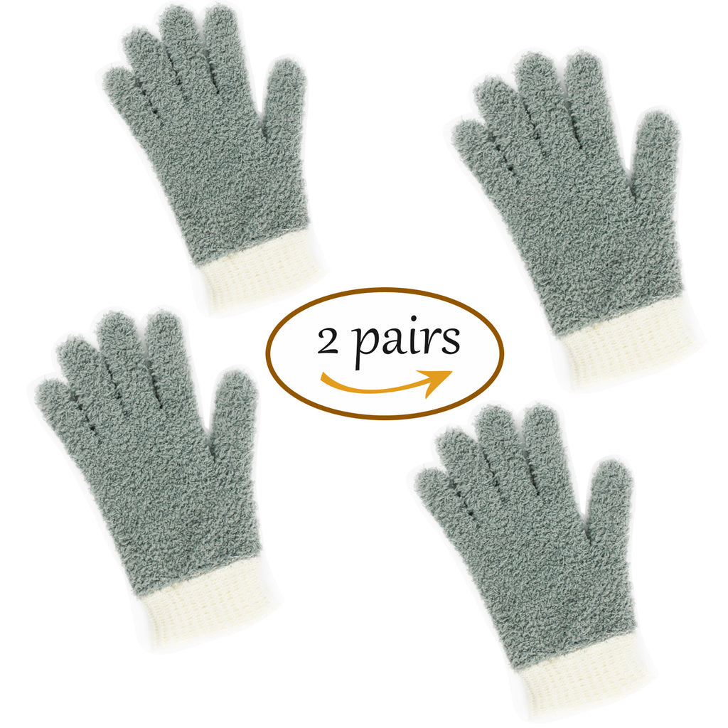 MIG4U Microfiber Dusting Gloves House Cleaning Glove for Blinds, Windows, Baseboard, Furniture and Car, Reusable Lint-Free Multicolor 4prs L/XL